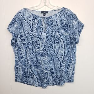 3/$10 Chaps Size Large Blue Paisley design